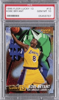 1996-97 Fleer "Lucky 13" #13 Kobe Bryant Rookie Card – PSA GEM MT 10